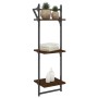 Wandregale mit 3 Ebenen, Stangen, 2 Stück, braune Eiche, 30 x 25 x 100 cm von , Regale und Regale - Ref: Foro24-836262, Preis...
