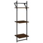 Wandregale mit 3 Ebenen, Stangen, 2 Stück, braune Eiche, 30 x 25 x 100 cm von , Regale und Regale - Ref: Foro24-836262, Preis...