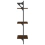 Wandregale mit 3 Ebenen, Stangen, 2 Stück, braune Eiche, 30 x 25 x 100 cm von , Regale und Regale - Ref: Foro24-836262, Preis...