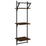 Wandregale mit 3 Ebenen, Stangen, 2 Stück, braune Eiche, 30 x 25 x 100 cm von , Regale und Regale - Ref: Foro24-836262, Preis...