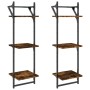 Wall shelves 3 levels bars 2 units smoked oak 30x25x100cm by , Shelves and shelves - Ref: Foro24-836260, Price: 27,66 €, Disc...