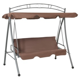 Outdoor convertible swing bench with canopy in brown color by vidaXL, Garden rockers - Ref: Foro24-43242, Price: 249,62 €, Di...