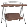Outdoor convertible swing bench with canopy in brown color by vidaXL, Garden rockers - Ref: Foro24-43242, Price: 249,62 €, Di...