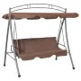 Outdoor convertible swing bench with canopy in brown color by vidaXL, Garden rockers - Ref: Foro24-43242, Price: 265,18 €, Di...