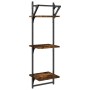 Wall shelves 3 levels bars 2 units smoked oak 30x25x100cm by , Shelves and shelves - Ref: Foro24-836260, Price: 27,66 €, Disc...