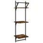 Wall shelves 3 levels bars 2 units smoked oak 30x25x100cm by , Shelves and shelves - Ref: Foro24-836260, Price: 27,42 €, Disc...