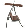 Outdoor convertible swing bench with canopy in brown color by vidaXL, Garden rockers - Ref: Foro24-43242, Price: 249,62 €, Di...