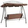 Outdoor convertible swing bench with canopy in brown color by vidaXL, Garden rockers - Ref: Foro24-43242, Price: 265,18 €, Di...