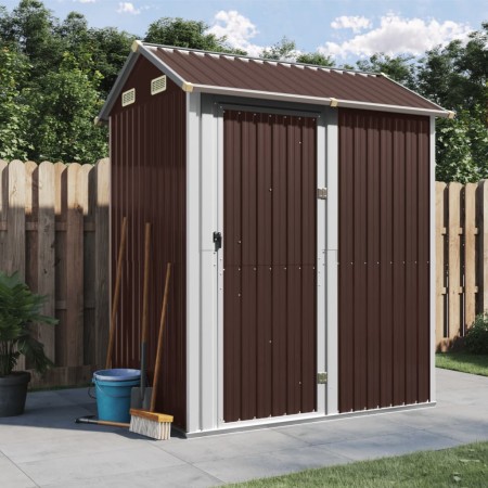 Brown galvanized steel garden shed 192x152.5x237 cm by , Sheds - Ref: Foro24-364532, Price: 280,30 €, Discount: %