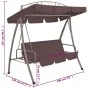 Banco columpio convertible de exterior con dosel color café de vidaXL, Balancines de jardín - Ref: Foro24-43242, Precio: 265,...
