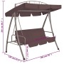 Outdoor convertible swing bench with canopy in brown color by vidaXL, Garden rockers - Ref: Foro24-43242, Price: 249,62 €, Di...