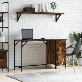 Computer desk engineered wood smoke oak 131x48x75 cm by , Desks - Ref: Foro24-836220, Price: 84,46 €, Discount: %