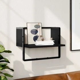Wall shelf with black bar 40x25x30 cm by , Shelves and shelves - Ref: Foro24-836283, Price: 16,60 €, Discount: %