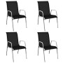 Juego de comedor de jardín 5 piezas de acero negro de vidaXL, Conjuntos de jardín - Ref: Foro24-43317, Precio: 175,97 €