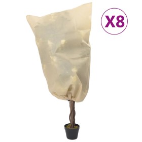 Cubiertas para plantas con cordón 8 uds 70 g/m² 0,8x0,8 m