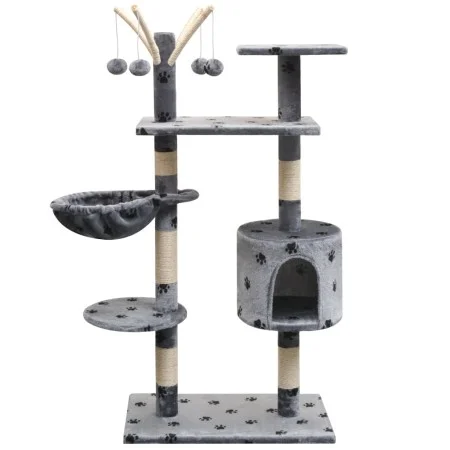 Katzenkratzbaum Sisal Kratzbaum 125 cm Fußabdrücke grau von vidaXL, Katzenmöbel - Ref: Foro24-170481, Preis: 70,53 €, Rabatt: %