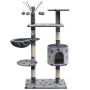 Cat scratching post, 125 cm tall, made of sisal with gray paw prints. by vidaXL, Cat furniture - Ref: Foro24-170481, Price: 7...