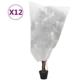 Cubiertas para plantas con cordón 12 uds 70 g/m² 0,8x1 m