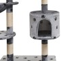 Cat scratching post, 125 cm tall, made of sisal with gray paw prints. by vidaXL, Cat furniture - Ref: Foro24-170481, Price: 7...