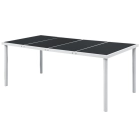 Mesa de jardín de acero negra 190x90x74 cm de vidaXL, Mesas de jardín - Ref: Foro24-43307, Precio: 104,27 €, Descuento: %