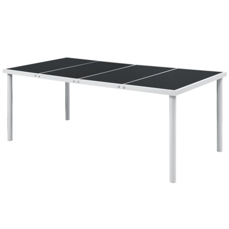 Mesa de jardín de acero negra 190x90x74 cm de vidaXL, Mesas de jardín - Ref: Foro24-43307, Precio: 104,27 €, Descuento: %