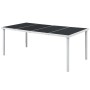 Mesa de jardín de acero negra 190x90x74 cm de vidaXL, Mesas de jardín - Ref: Foro24-43307, Precio: 104,27 €, Descuento: %