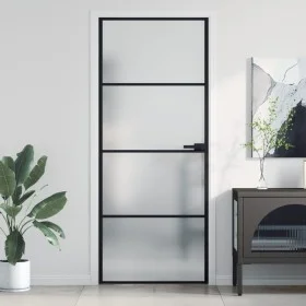 Puerta interior delgada negra vidrio y aluminio 83x201,5 cm de , Puertas para el hogar - Ref: Foro24-155119, Precio: 238,68 €...