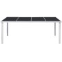 Mesa de jardín de acero negra 190x90x74 cm de vidaXL, Mesas de jardín - Ref: Foro24-43307, Precio: 104,27 €, Descuento: %