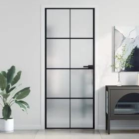 Puerta interior delgada negra vidrio y aluminio 83x201,5 cm de , Puertas para el hogar - Ref: Foro24-155127, Precio: 219,42 €...