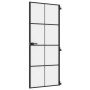 Puerta interior delgada negra vidrio y aluminio 83x201,5 cm