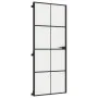 Schlanke Innentür aus schwarzem Glas und Aluminium, 83 x 201,5 cm von , Türen für zu Hause - Ref: Foro24-155127, Preis: 223,5...