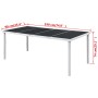 Mesa de jardín de acero negra 190x90x74 cm de vidaXL, Mesas de jardín - Ref: Foro24-43307, Precio: 104,27 €, Descuento: %