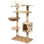Katze Kratzbaum Sisal Pfosten 125cm Fußabdrücke beige von vidaXL, Katzenmöbel - Ref: Foro24-170483, Preis: 72,35 €, Rabatt: %