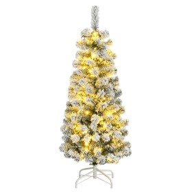 Árbol de Navidad artificial con bisagras 150 LED y nieve 120 cm