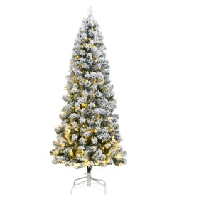 Árbol de Navidad artificial con bisagras 300 LED y nieve 210 cm