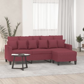 3-seater sofa with red fabric stool 180 cm by , Sofas - Ref: Foro24-3201095, Price: 299,35 €, Discount: %