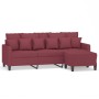 3-Sitzer-Sofa mit rotem Stoffhocker 180 cm von , Sofas - Ref: Foro24-3201095, Preis: 298,60 €, Rabatt: %