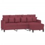 3-Sitzer-Sofa mit rotem Stoffhocker 180 cm von , Sofas - Ref: Foro24-3201095, Preis: 299,35 €, Rabatt: %