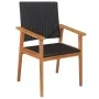 Set de comedor de jardín 5 pzas ratán sintético negro y marrón de vidaXL, Conjuntos de jardín - Ref: Foro24-44074, Precio: 32...