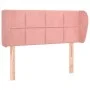 Kopfteil aus rosa Samt, 93 x 23 x 78/88 cm von , Kopf- und Fußteile - Ref: Foro24-3117185, Preis: 57,54 €, Rabatt: %