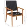 Set de comedor de jardín 5 pzas ratán sintético negro y marrón de vidaXL, Conjuntos de jardín - Ref: Foro24-44074, Precio: 32...