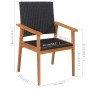 Set de comedor de jardín 5 pzas ratán sintético negro y marrón de vidaXL, Conjuntos de jardín - Ref: Foro24-44074, Precio: 32...
