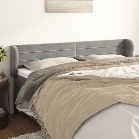 Cabecero de terciopelo gris claro 203x23x78/88 cm de , Cabeceros y pies de cama - Ref: Foro24-3117350, Precio: 63,55 €, Descu...