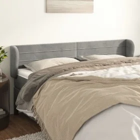 Light gray velvet headboard 203x23x78/88 cm by , Headboards and footboards - Ref: Foro24-3117350, Price: 62,48 €, Discount: %