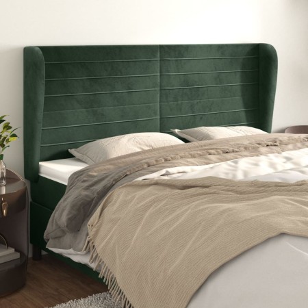 Kopfteil mit dunkelgrünen Samtohren 183x23x118/128cm von , Kopf- und Fußteile - Ref: Foro24-3118159, Preis: 152,01 €, Rabatt: %