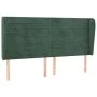 Headboard with dark green velvet ears 183x23x118/128cm by , Headboards and footboards - Ref: Foro24-3118159, Price: 144,22 €,...