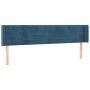 Dunkelblaues Samtkopfteil 203x16x78/88 cm von , Kopf- und Fußteile - Ref: Foro24-3118978, Preis: 67,32 €, Rabatt: %