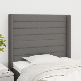 Headboard with dark gray fabric ears 93x16x118/128 cm by , Headboards and footboards - Ref: Foro24-3119703, Price: 66,07 €, D...