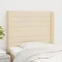Kopfteil mit Ohren aus cremefarbenem Stoff, 103 x 16 x 118/128 cm von , Kopf- und Fußteile - Ref: Foro24-3119715, Preis: 81,6...