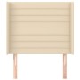 Headboard with cream fabric ears 103x16x118/128 cm by , Headboards and footboards - Ref: Foro24-3119715, Price: 91,63 €, Disc...